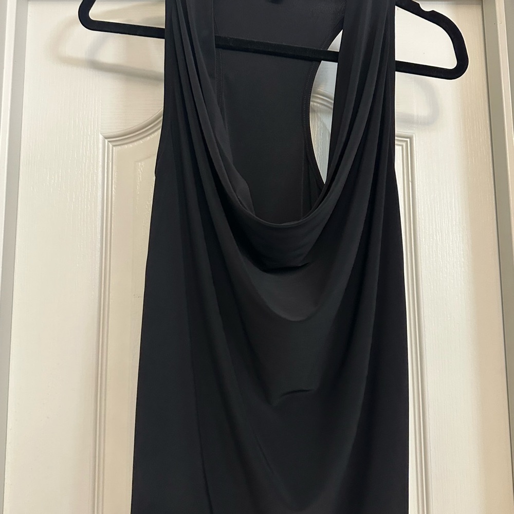 Express Black Draped Sleeveless Top